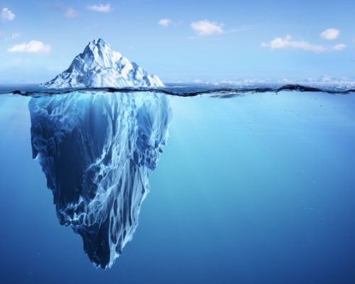 Iceberg - Hidden Danger And Global Warming Concept