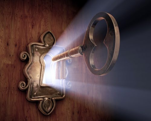 creative_key_lock_rays_of_light_3d_graphics